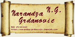 Narandža Grdanović vizit kartica